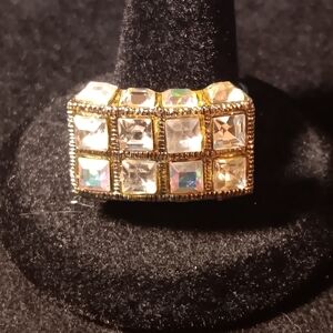 Elegant Gold Tone and Silver Tone Women's Ring, Adjustable Sizing